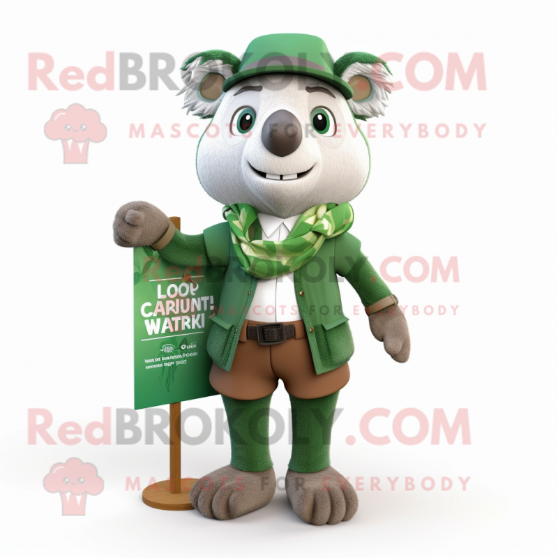 Forest Green Alliance mascot costume character dressed with a Waistcoat and Scarf clips