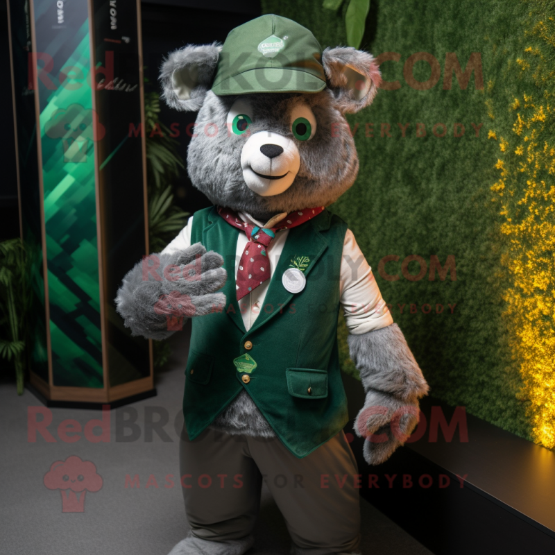 Forest Green Alliance mascot costume character dressed with a Waistcoat and Scarf clips