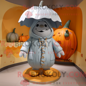 Postava maskota šedé dýně v...