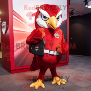Maskot karaktär av en Red...
