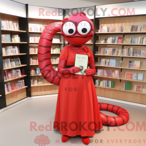 Mascottefiguur van een rode...