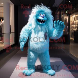 Mascot character of a Cyan...