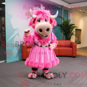 Mascot character of a Pink...