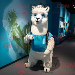Mascot character of a Cyan...