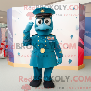 Mascot character of a Teal...