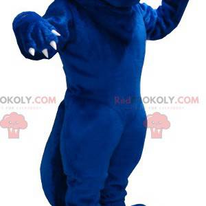 Reusachtige blauwe rat mascotte ziet er smerig uit -
