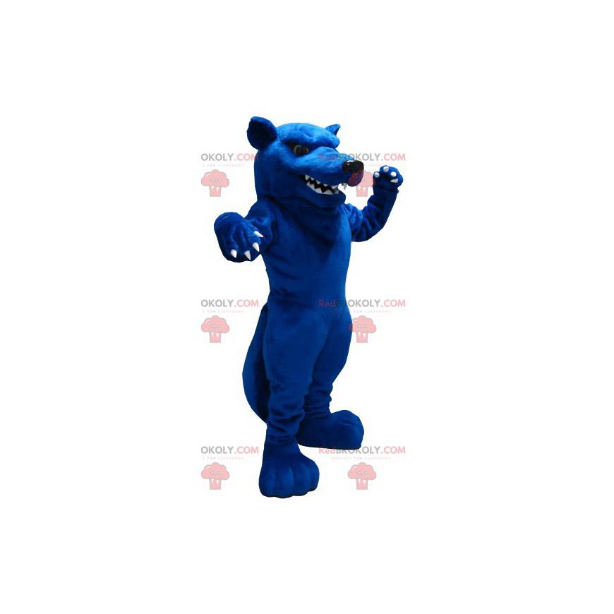 Mascote gigante de rato azul parecendo horrível - Redbrokoly.com