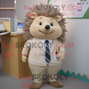 Maskotkarakter av et beżowy...