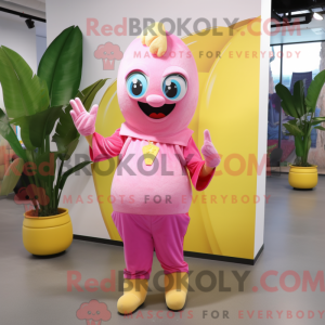 Mascot character of a Pink...