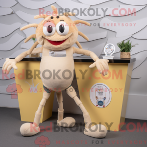 Maskotkarakter av en beige...