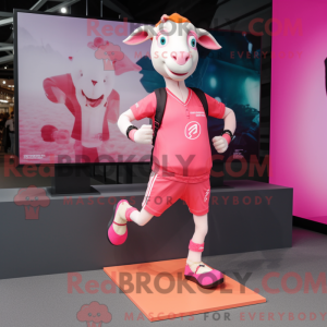 Mascot character of a Pink...