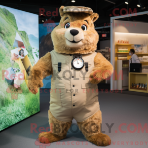 Maskot karakter af en beige...