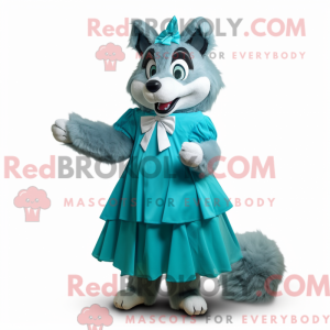 Maskotfigur af en Cyan Say...