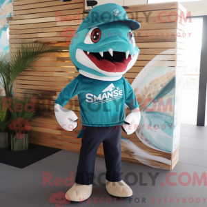 Mascot character of a Teal...