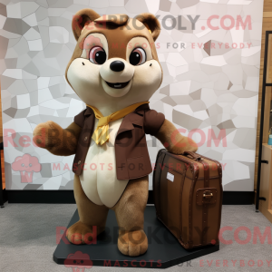 Mascot character of a Brown...