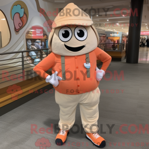 Maskot karakter af en Peach...
