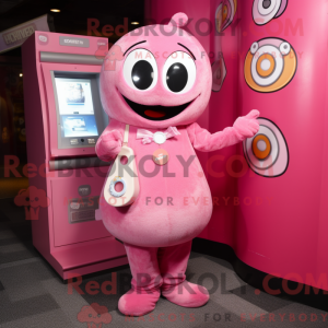 Maskottchen eines rosa...