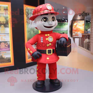 nan Fire Fighter mascot costume character dressed with a Sheath Dress and Briefcases