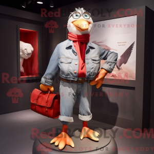 Mascottefiguur van een rode...