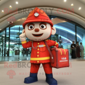 nan Fire Fighter mascot costume character dressed with a Sheath Dress and Briefcases