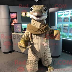 Mascot character of a Beige...