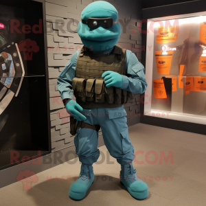 Teal Para Commando mascotte...