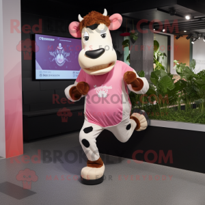 Pink Holstein Cow maskot...