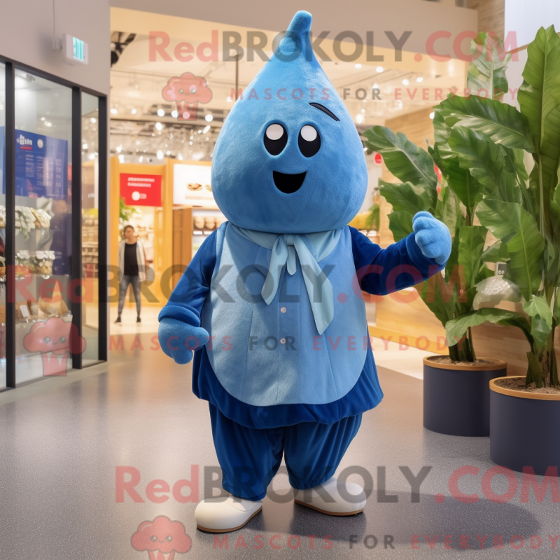 Característica da máscara de uma pele azul com culotes e luer - Mascotes de pêra - REBROKO_366985 - RedBrokoly.com