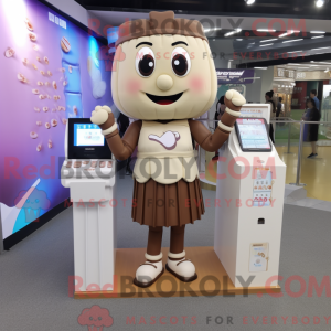 Mascot character of a Beige...