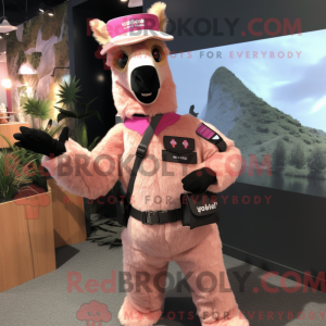 Mascot character of a Pink...