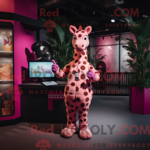 Maskottchen einer rosa...