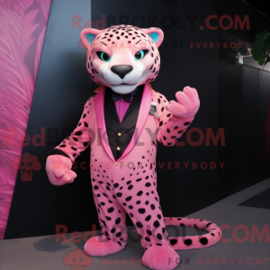 Maskottchen eines rosa...