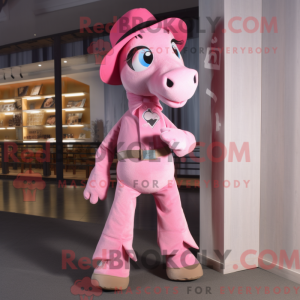 Mascot character of a Pink...