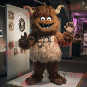 Mascot character of a Brown...