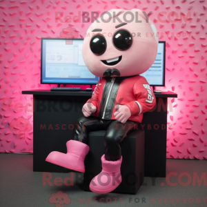 Mascot character of a Pink...