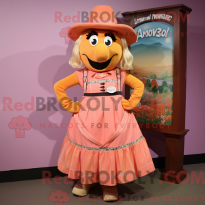 Maskot-karakter av en Peach...
