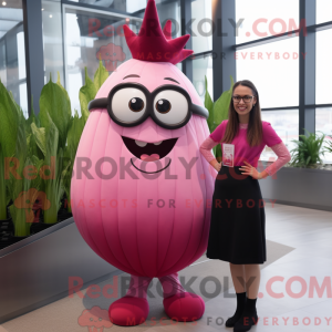 Maskotkarakter af en Pink...