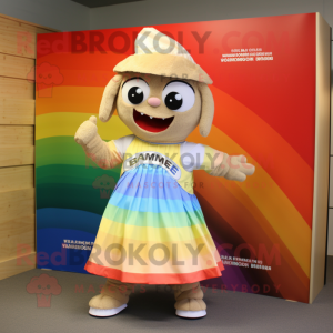 Postava maskota Tan Rainbow...