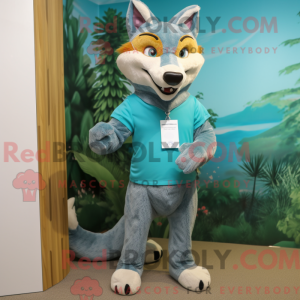 Mascot character of a Teal...
