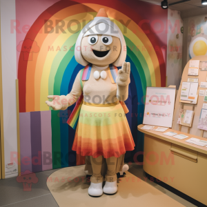 Postava maskota Tan Rainbow...