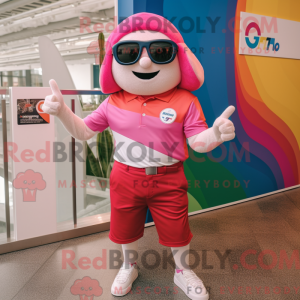 Maskottchen eines rosa...