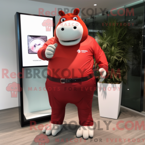 Maskottchen eines roten...