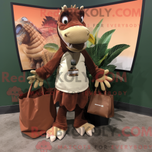 Mascot character of a Brown...