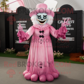 Pink Graveyard mascot costume character dressed with a Blouse and Gloves