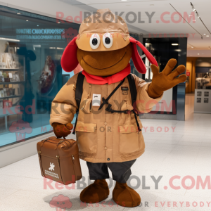 Mascot character of a Brown...
