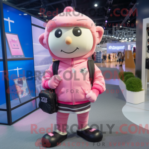 Maskottchen eines rosa...