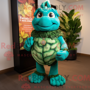 Mascot character of a Teal...