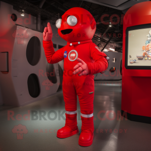 Rød Astronaut maskot...