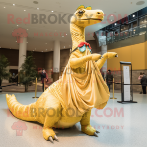 Guld Brachiosaurus maskot...