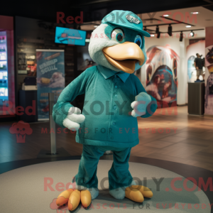 Mascot character of a Teal...